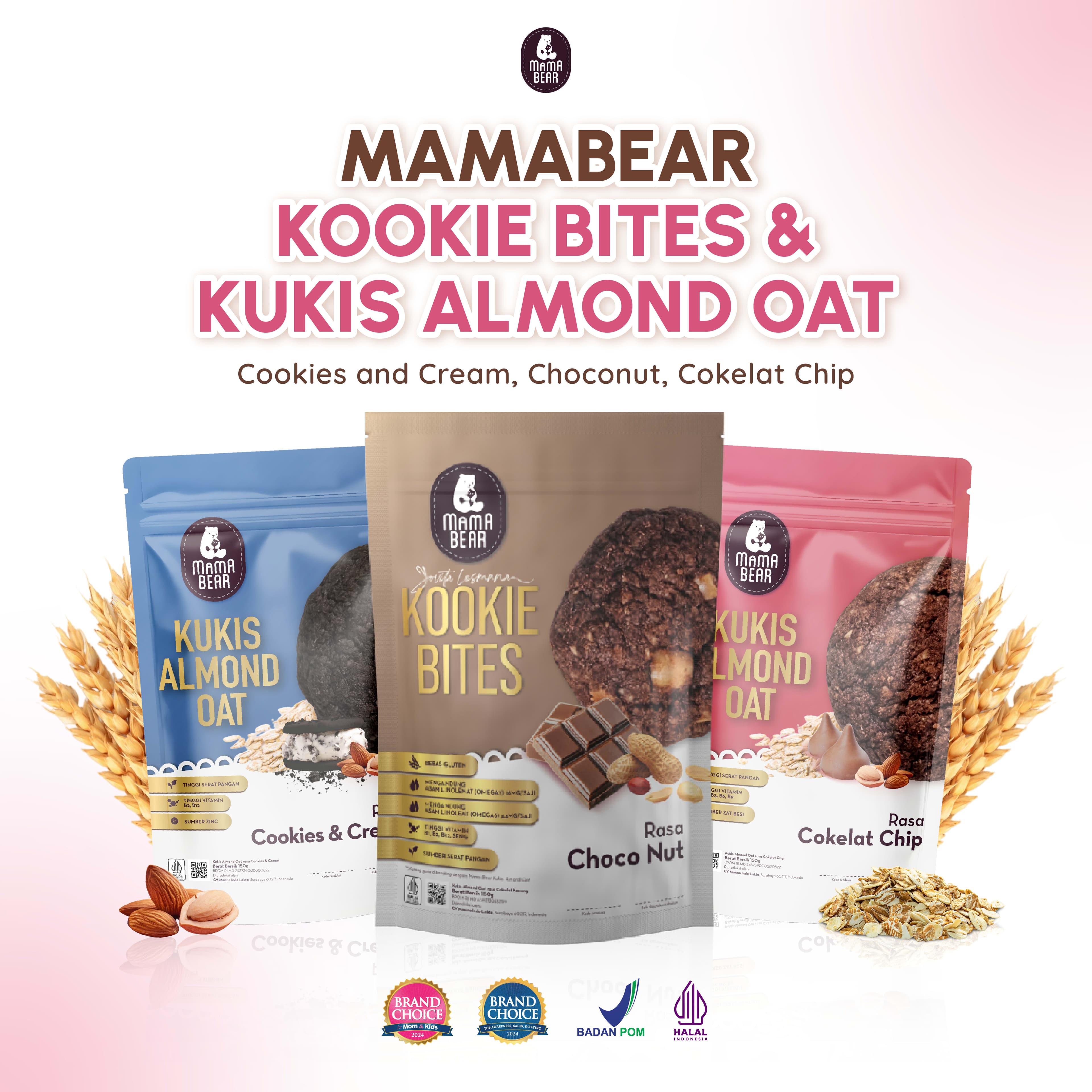 MamaBear Kukis Almond Oat - Camilan Kaya Nutrisi untuk Ibu Menyusui Halal BPOM